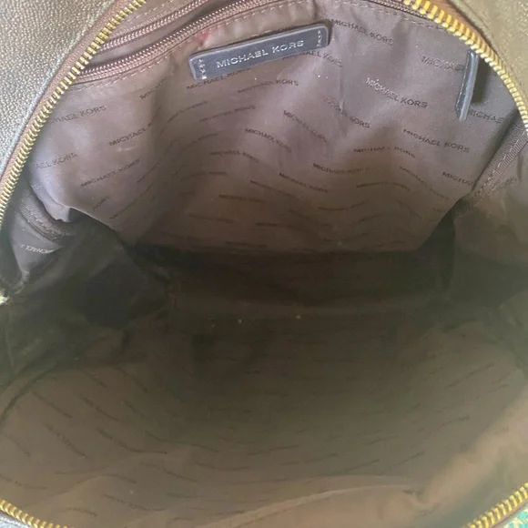 Michael Kors Signature Back Pack (Brown) w/Silver Hardware. - Picture 7 of 11